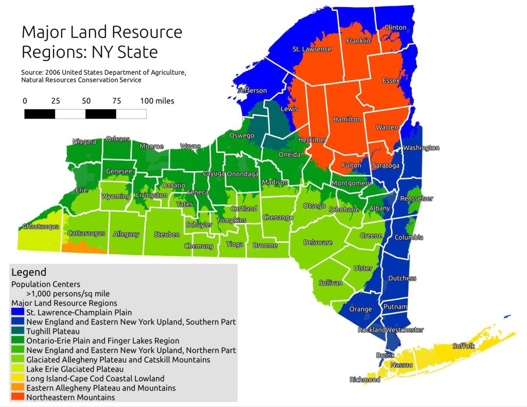 Major Land Resource Regions with Major Dense Cities Overlayed