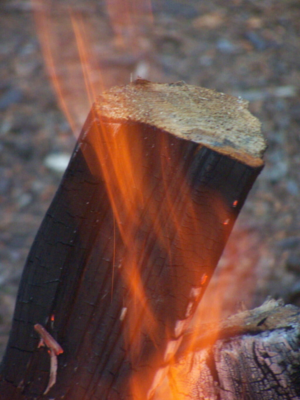 Flames Char the Wood