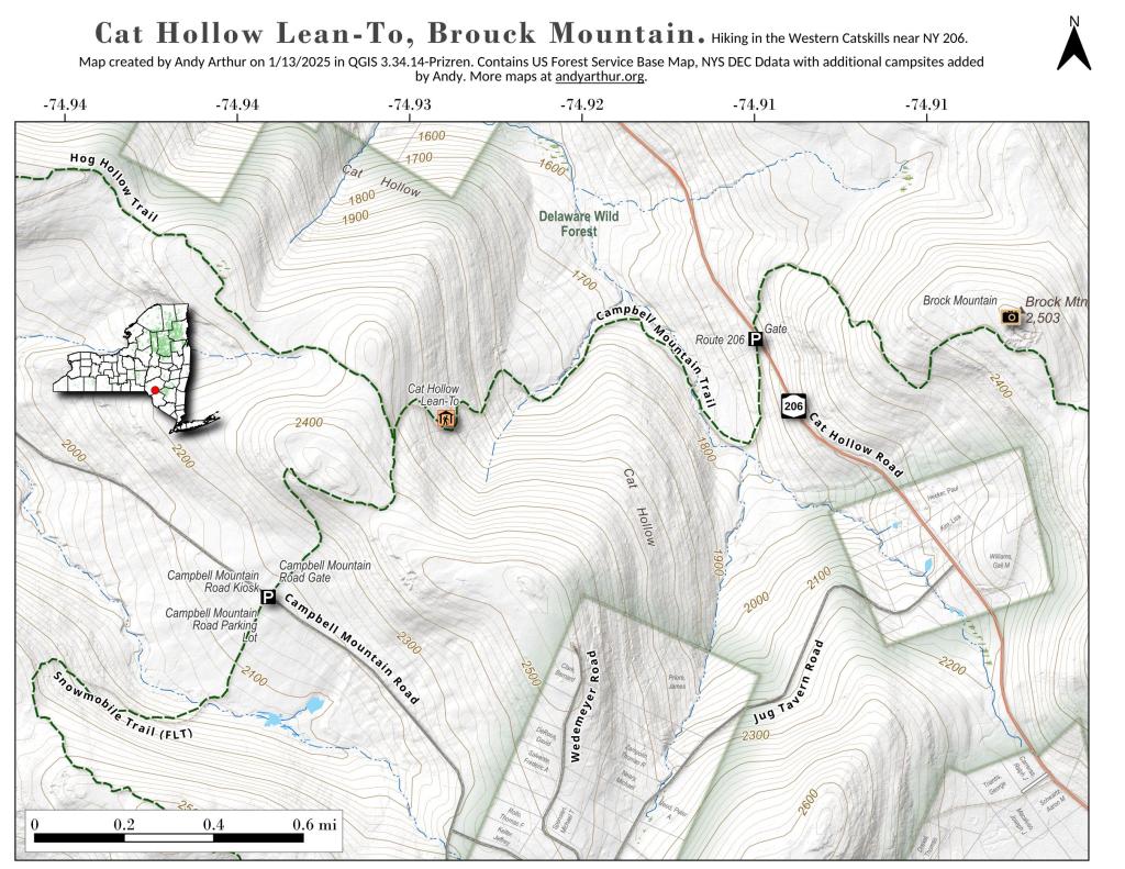  Cat Hollow Lean-to and Campbell Mountain