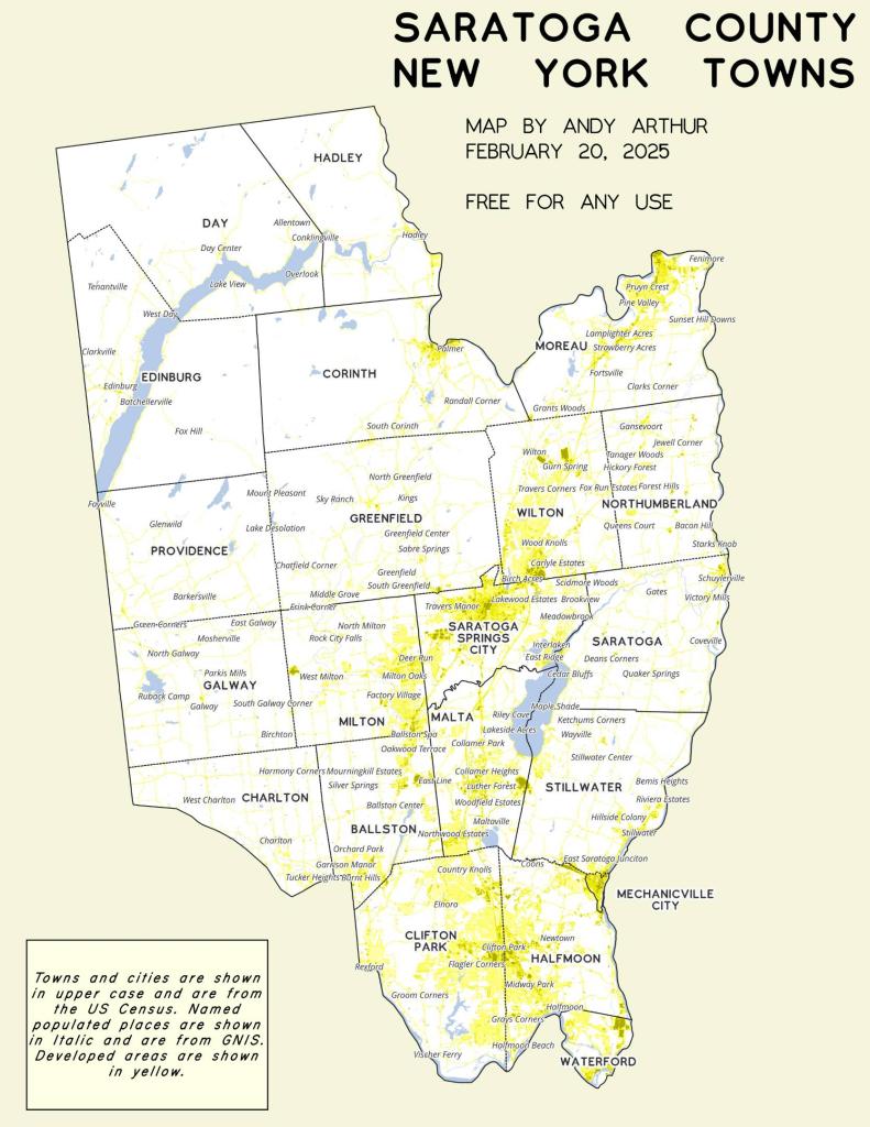 Saratoga Coutny New York Towns