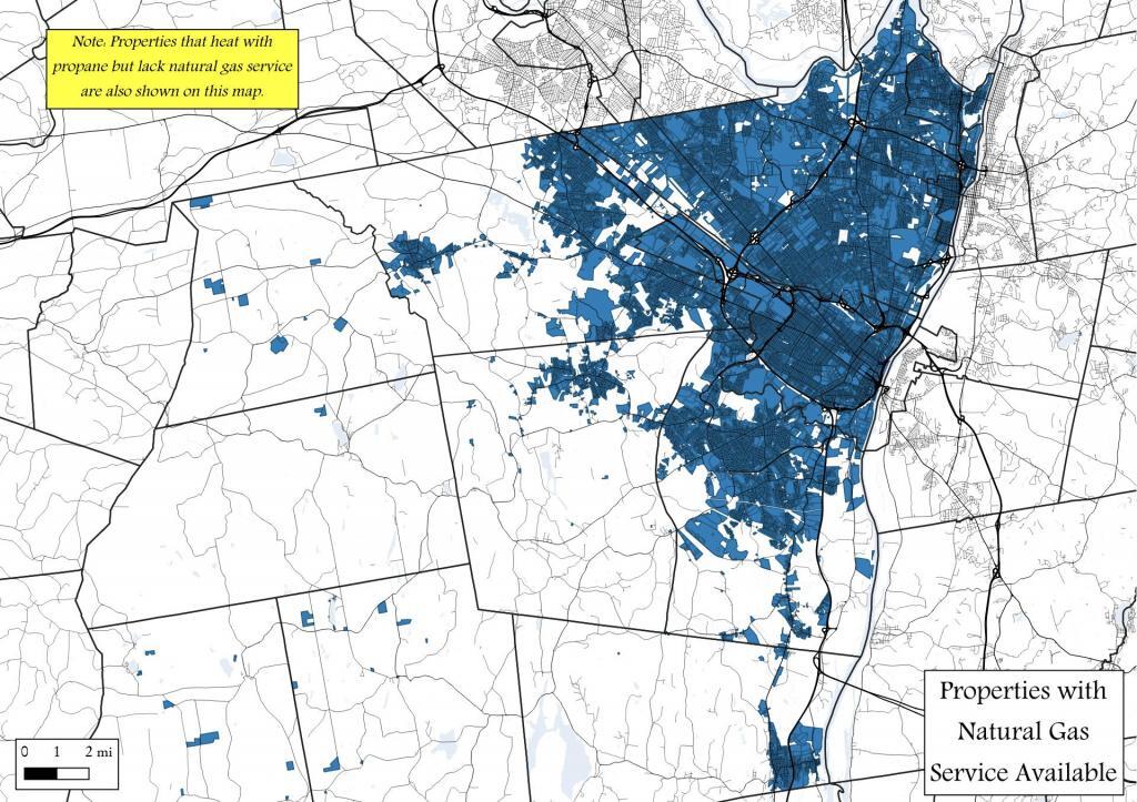 Albany County Properties with Natural Gas Service Available