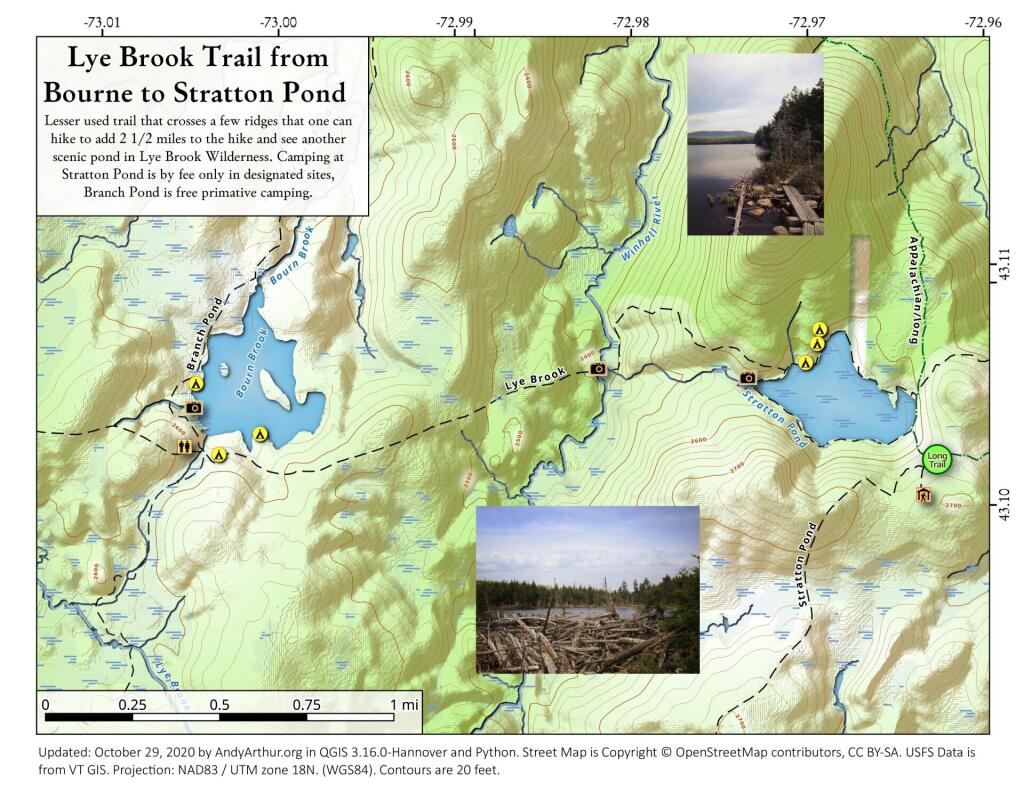 Lye Brook Trail From Bourne To Stratton Pond