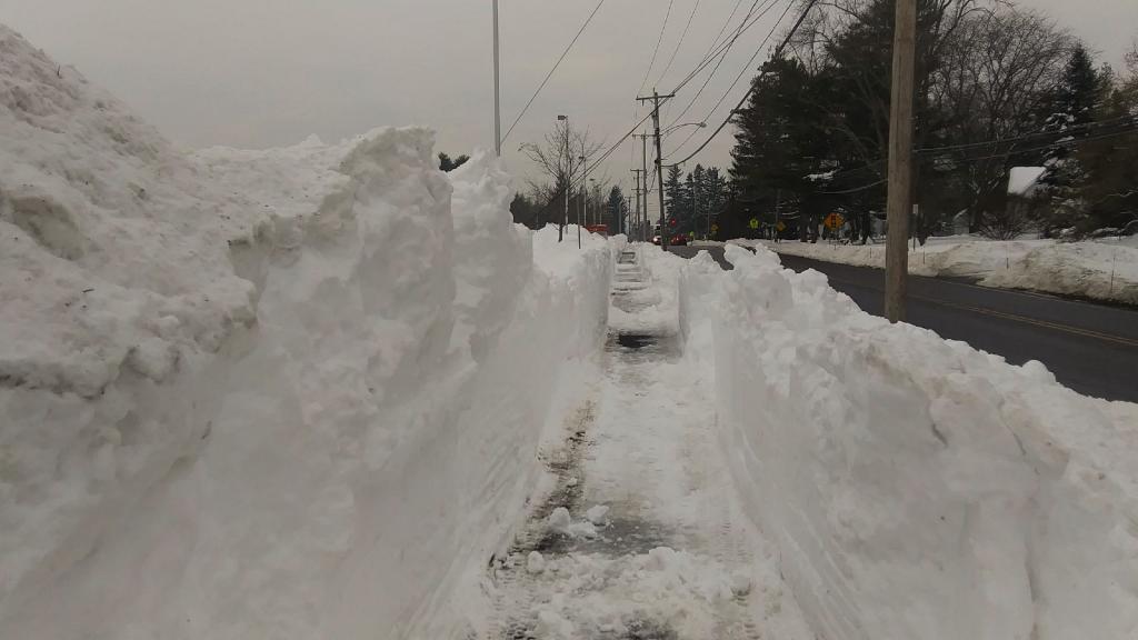 Photo: Big snow banks along the high school Photo: Big snow banks along the high school