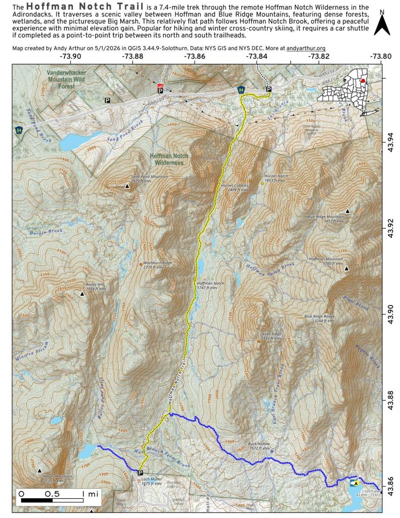 Map: Hoffmans Notch Trail