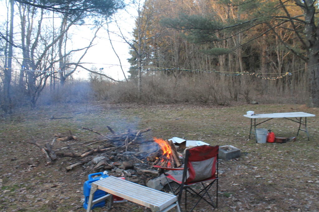 Photo: Getting the Fire Going Photo: Getting the Fire Going