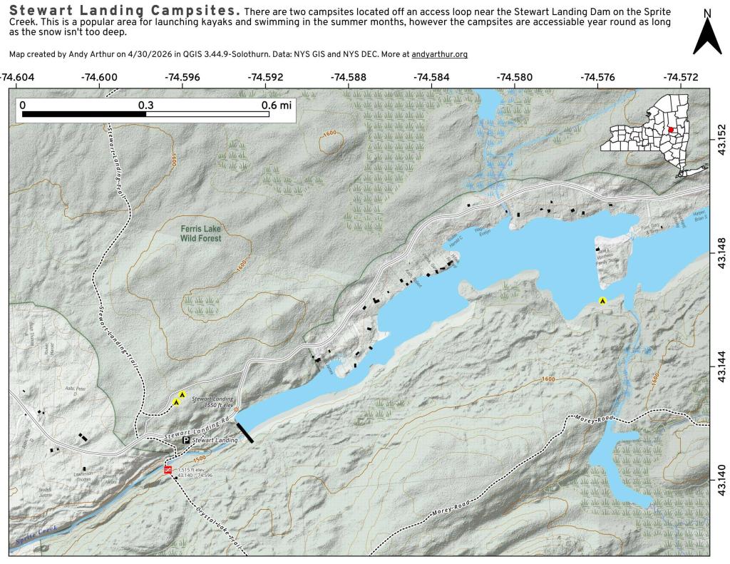Map: Stewart Landing Campsites - Kayak Launch Map: Stewart Landing Campsites - Kayak Launch
