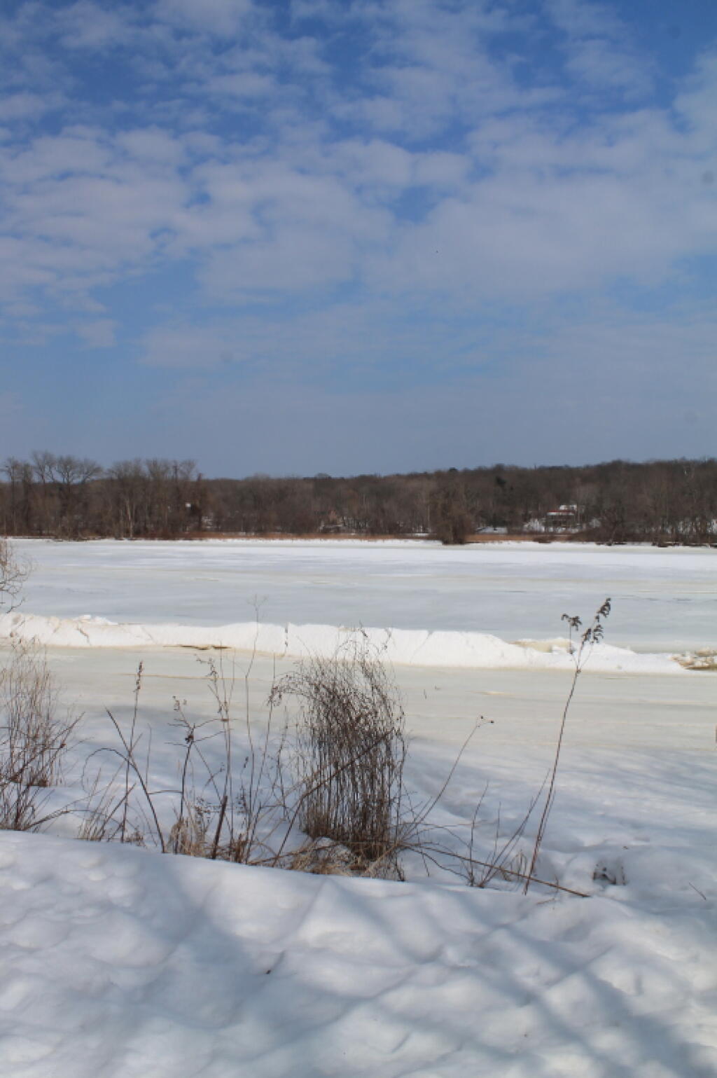 Photo: Ice Dam Along Shore of the River