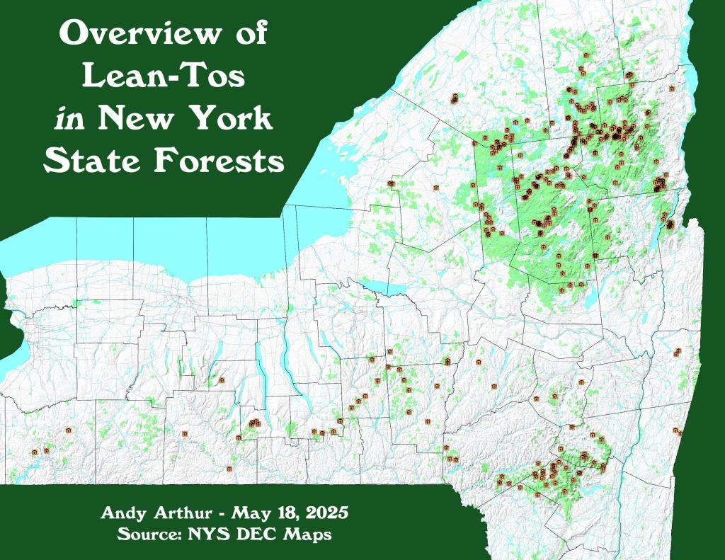 Map: Overview of Lean-Tos in New York State Forests Map: Overview of Lean-Tos in New York State Forests