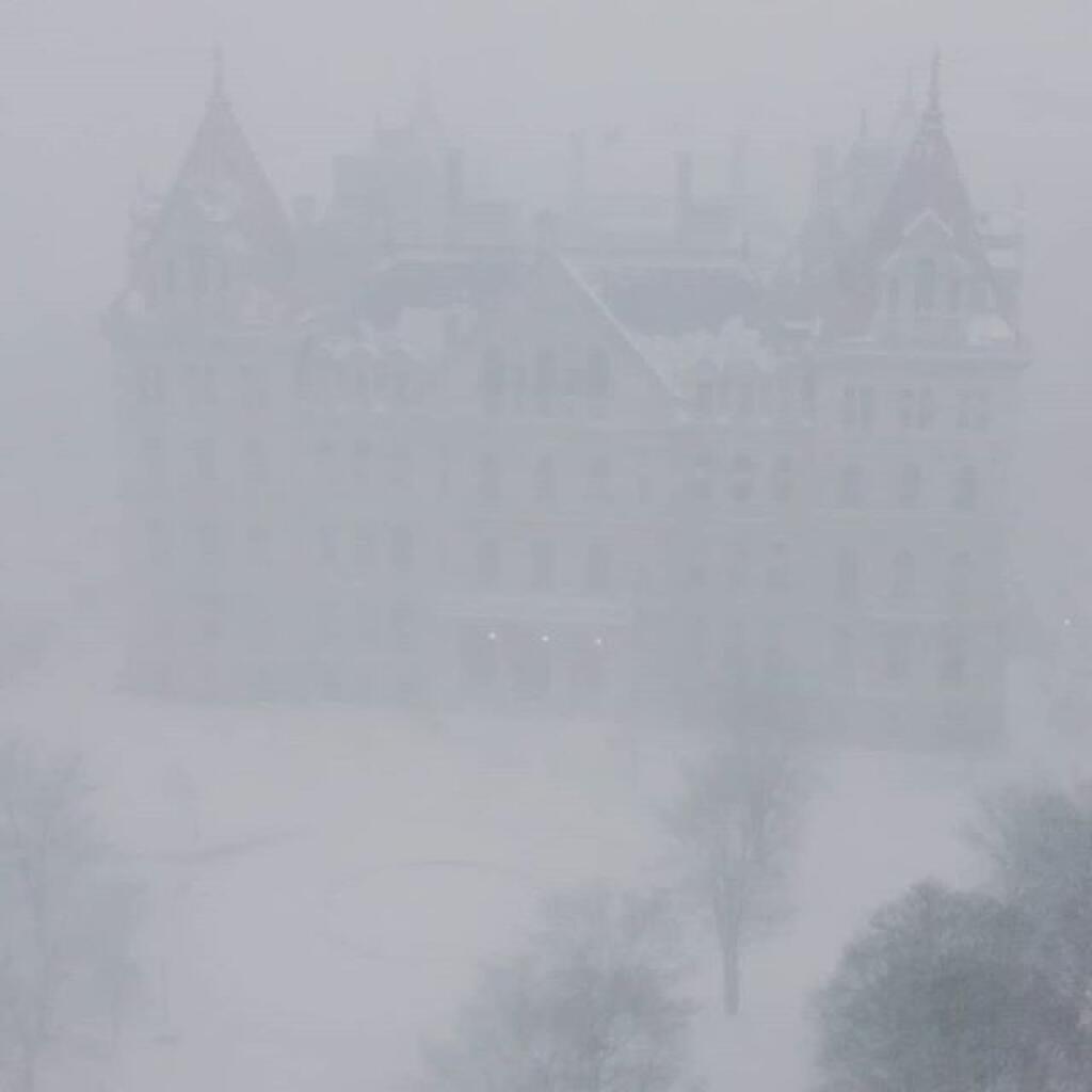 Photo: Earlier snow squall