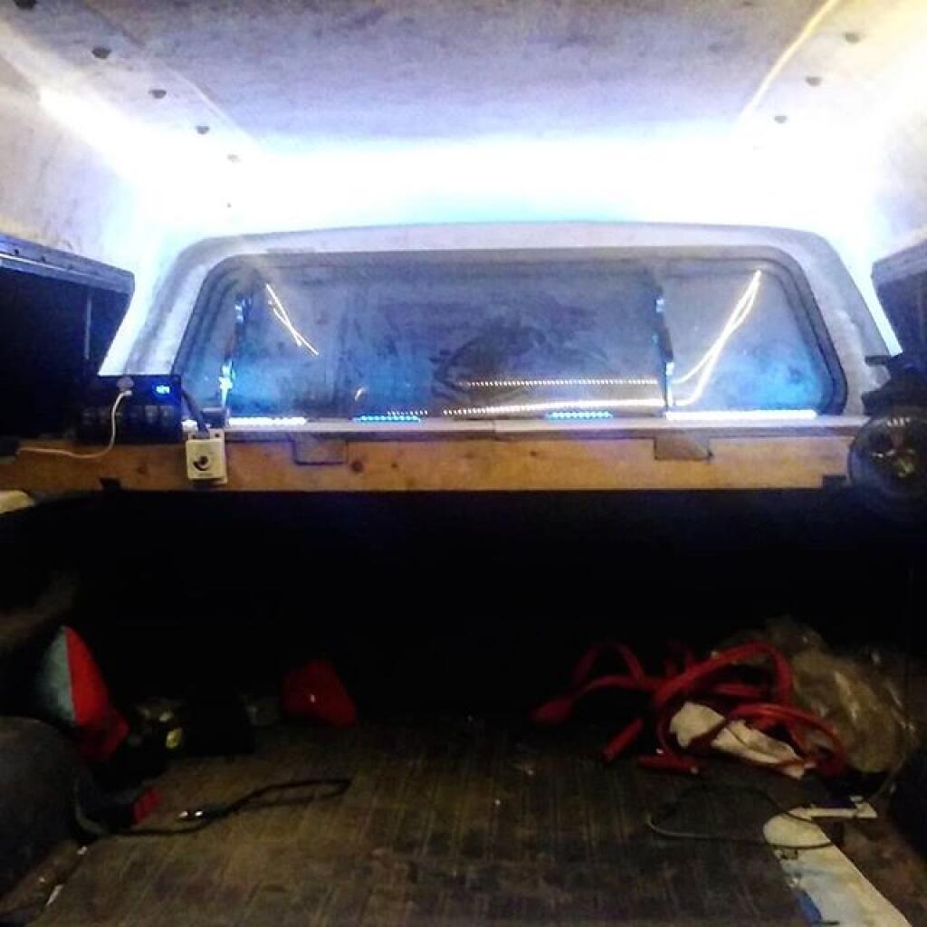 Photo: Nice and bright in the truck cap, now to add the camping gear back in Photo: Nice and bright in the truck cap, now to add the camping gear back in