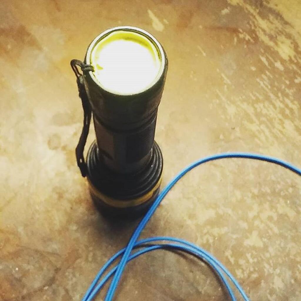 Photo: Glow in the dark paint makes finding flashlight easy at night Photo: Glow in the dark paint makes finding flashlight easy at night