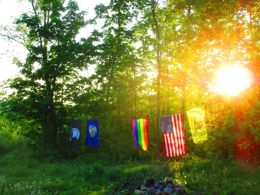 Photo: Flags At Camp Photo: Flags At Camp